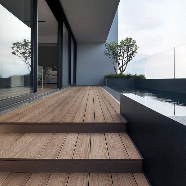 HOME DELUXE WPC Terrassendielen SAMANA PREMIUM Komplettset (inkl. Unterkonstruktion), Teak VE: 2 m², 60074