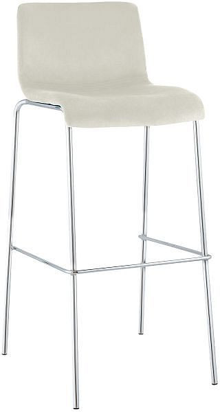 CLP Barhocker Hoover Samt 4-Fuß Chrom, creme, 327055