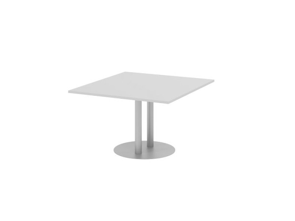 Hammerbacher Verkettungs- und Anbauplatte, Farbe Platte: Grau, Platte: 1200 x 1300 x 25 mm, Säule/Tellerfuß in Silber, Arbeitshöhe: 740 mm, VKT12S/5/S