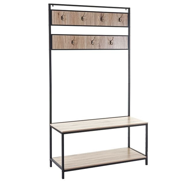 Mendler Standgarderobe HWC-D44, Garderobe Garderobenständer, mit Ablage 184x102x41cm, 67506