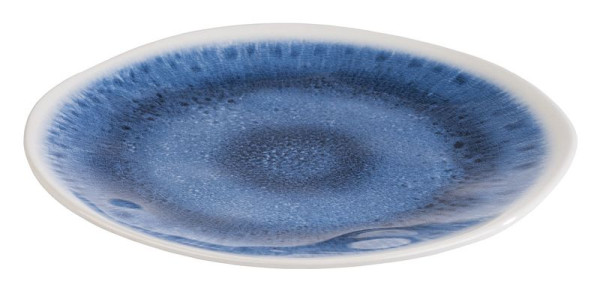 APS Teller -BLUE OCEAN-, Ø 21,5 cm, Höhe: 2 cm, Melamin, innen: Dekor, blau, außen: weiß, 84674