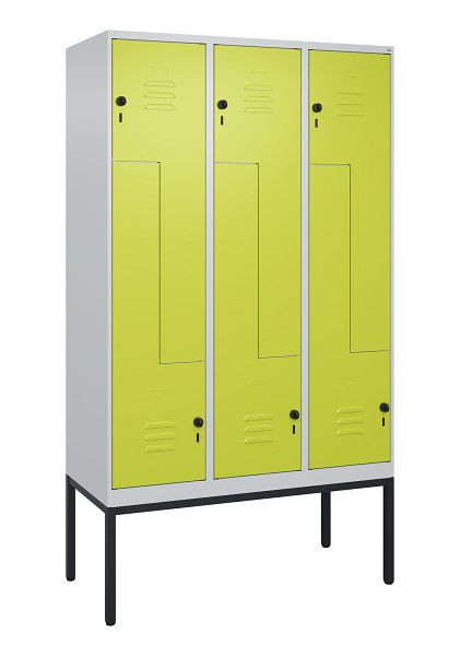 C+P Z-Spind Classic PLUS, Gestell, 6 Abteile, 2120x1200x500mm, 7035/0024, Drehriegel, 0800337-326 S10010