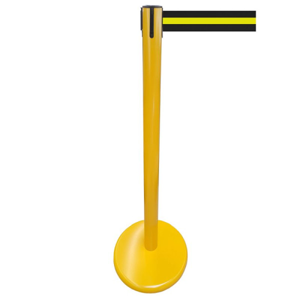 Stein HGS Personenleitsystem -P-Line Future-, Metall/ gelb, schwarz/gelb waagerecht (geblockt), mit Gurtendstück (Standard), 15698-0502