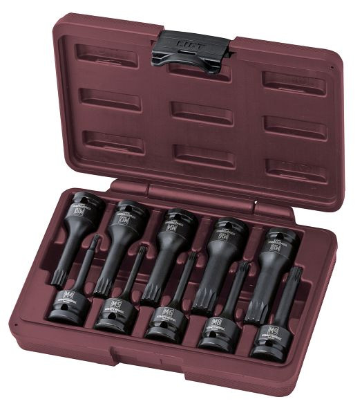 Kraftwerk Schlag-Steckschlüssel-Satz Vielzahn XZN, 1/2", 10-teilig, 3087
