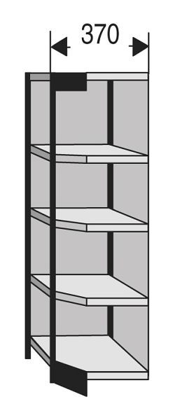 Kerkmann Büro-Regal Progress 2000, T 300 x H 1900 mm, schwarz/lichtgrau, 50228115