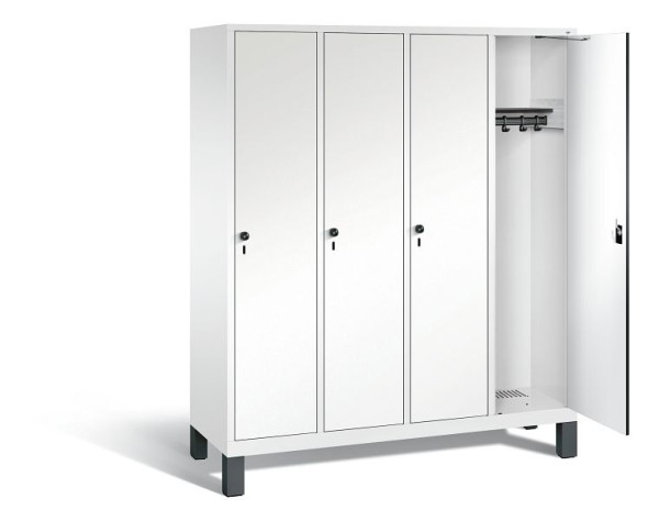 C+P Garderobenschrank Evolo, H1850xB1590xT500mm, Farbe: Verkehrsweiß / Dekor Weiß, 48010-42 S10266