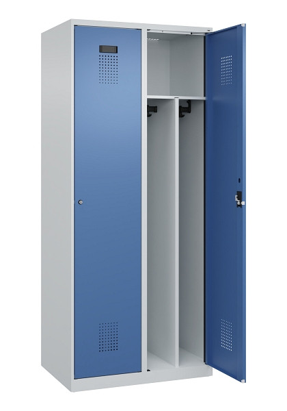 C+P Spind Evolo PLUS, 2 Abteile, 1850x800x500mm, 7035/5023, Verschluss Zylinderschloss, 049000-22F S10035
