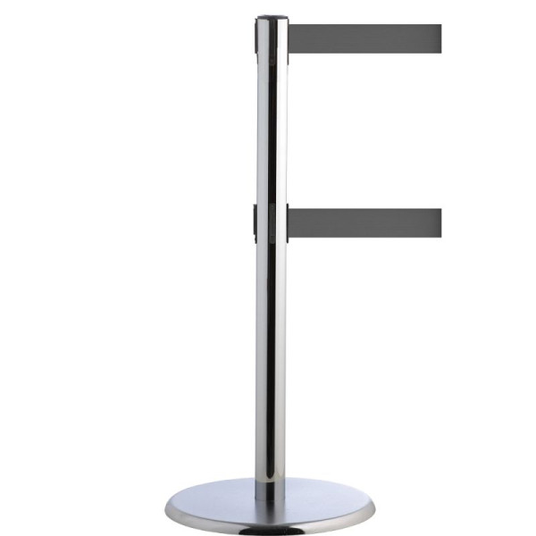 Stein HGS Personenleitsystem -P-Line Duo-, chrom, grau, mit Sicherheitsverschluss (selbstlösend), Gurtlänge: 2 x 2,3 m, 14148-1103