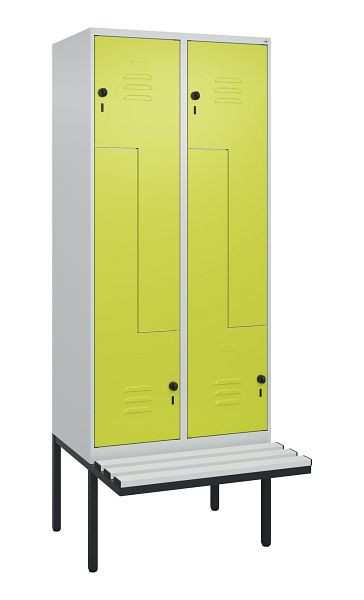 C+P Z-Spind Classic PLUS, Bank, 4 Abteile, 2120x800x815mm, 7035/0024, Drehriegel, 0800437-224 S10040