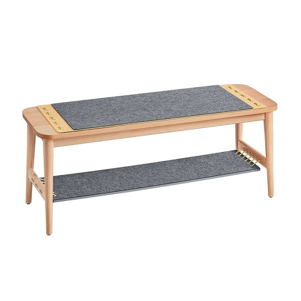 SoBuy Schuhbank mit 2 Schubladen Holzfarbe 110x37x44.5cm, Modern, HFSR01-N