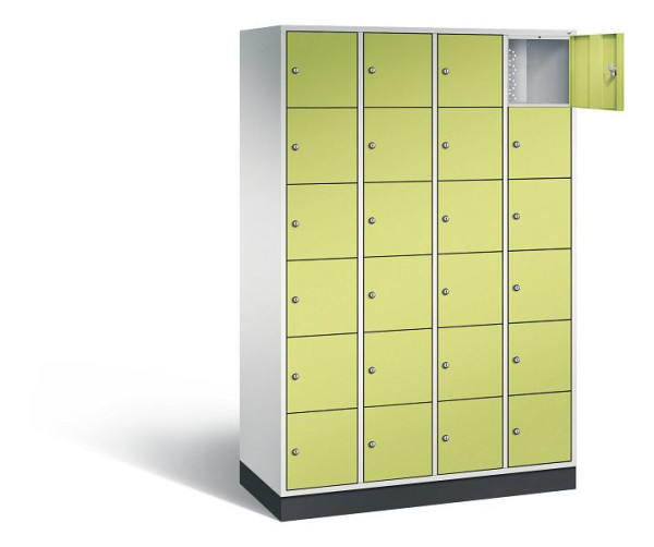 C+P Schließfachschrank Intro, H1950xB1220xT490mm, Farbe: Lichtgrau / Viridingrün, 8670-401 S10140