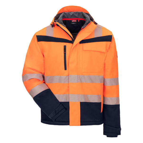 NITRAS MOTION TEX VIZ PLUS, Winter-Warnschutz-Softshelljacke, Größe: M, Farbe: neonorange/marineblau, VE: 10 Stück, 7175-4121-M
