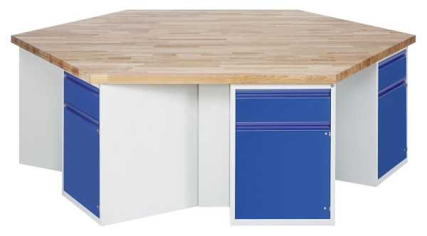 RAU Gruppenwerkbank 467I, B2700xT2340xH890mm, 6x1Schublade-TA, 6x1Tür, 03-467I-135B4M.11