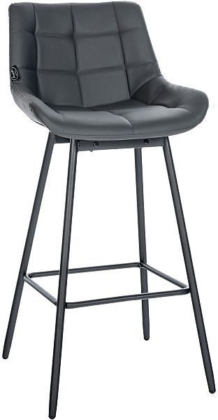 CLP Barhocker Weston Schwenkbar Kunstleder, grau, 321485
