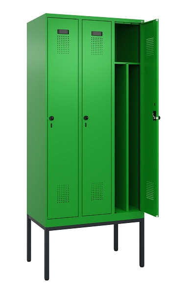 C+P Spind Evolo PLUS, Gestell, 3 Abteile, 2120x900x500mm, 6037/6037, Verschluss Drehriegel, 0490307-30F S10026