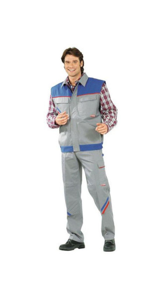 Planam Highline Weste, zink/kornblumenblau/rot, Größe XS, 2363040