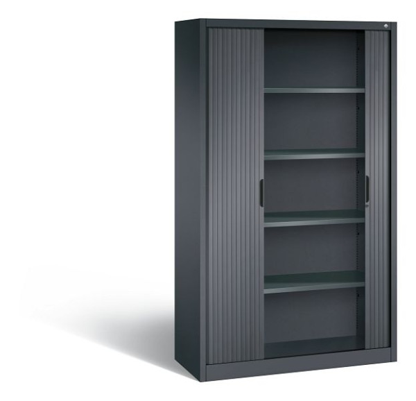 C+P Rollladenschrank Omnispace, H1980xB1200xT420mm, Farbe: Schwarzgrau, Griffmulde, 5 OH, 3203-00 S10073