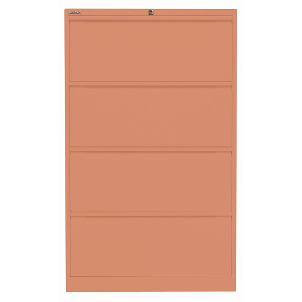 Bisley Hängeregistraturschrank, doppelbahnig, 4 HR-Schubladen, 658 coral, DF4658