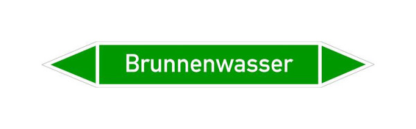 Schilder Klar Rohrleitungskennzeichen Brunnenwasser, 100x15 mm Folie selbstklebend, 101418/60