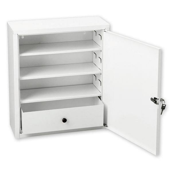 WERO Verbandschrank Midi Xtra 222, Stahlblech weiß, Schublade und Zwischenböden, leer, 205216