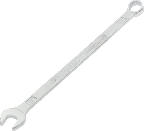 Hazet Ring-Maulschlüssel, extra lang, schlanke Bauform, Außen-Doppel-Sechskant-Tractionsprofil, 17 mm, 600LG-17