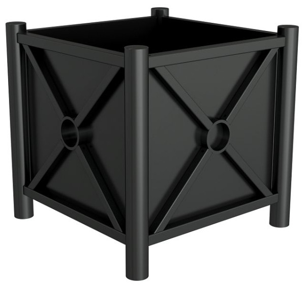 Schake Pflanzbehälter Rundrohre Ø 60 mm senkrecht Stahlrohr 30 x 30 mm waagerecht, mit Flachkopf, 4025_20B