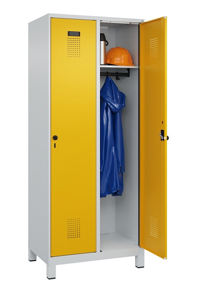 C+P Spind Evolo PLUS, mit Füßen, 2 Abteile, 1950x800x500mm, 7035/1004, Verschluss Drehriegel, Ablageböden 2, 049010-22 S10000