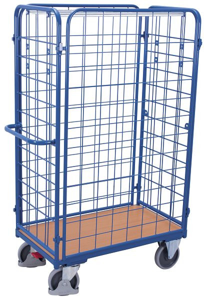 VARIOfit Paket-Vierwandwagen hoch, Ladefläche: 1.000 x 700 mm, RAL 5010 enzianblau, sw-700.403