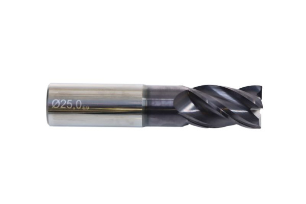 ELMAG Schaftfräser Ø: 25mm, 4-Schneiden, Titanaluminiumnitrid für Werkstoffe bis 1200 N/mm² Zugfestigkeit, 17275