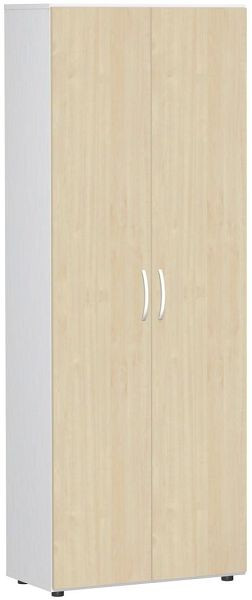 geramöbel Flügeltürenschrank mit Standfüßen, inkl. Türdämpfer, nicht abschließbar, 800x420x2160, Ahorn/Weiß, S-386002-AW