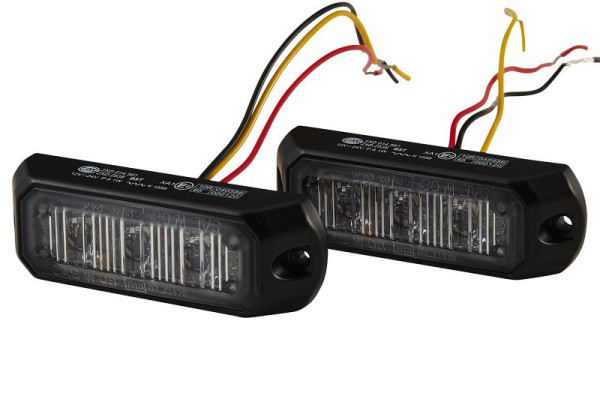 HELLA LED-Blitz-Kennleuchte, BST, 12/24V, gelb, Schraubanschluss/Anbau, Kabel: 200mm, Stecker: offene Kabelenden, Set, 2XD 014 561-201
