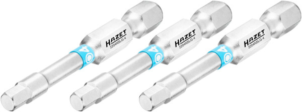 Hazet Bit, Sechskant massiv 6,3 (1/4 Zoll), Innen-Sechskant Profil, 4 mm, Anzahl Werkzeuge: 3, Lange Ausführung, Schlüsselweite: 4 mm, 2204NSLG-4/3