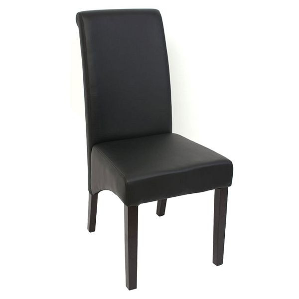 Mendler 2er-Set Esszimmerstuhl Küchenstuhl Stuhl M37, Kunstleder matt, schwarz, dunkle Füße, 22303