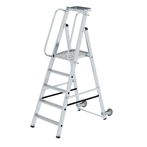 Munk Günzburger Steigtechnik Plattformleiter Sanitär 5 Stufen mit Ablageschale, 052092