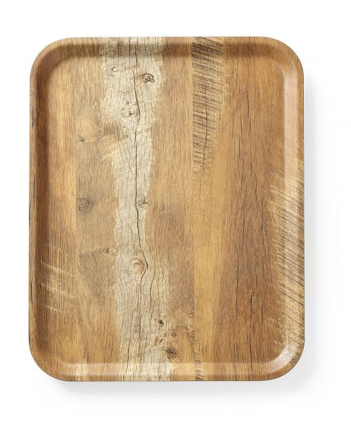 Hendi Serviertablett aus Melamin mit Holzoptik, 330 mm, Holz, 508879