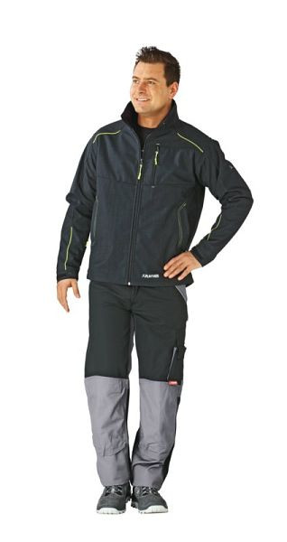 Planam Outdoor Neon Softshelljacke, grau/grün, Größe S, 3398044