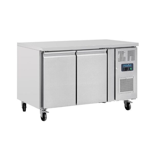 Polar Serie U Kühltisch 282 Liter 2-türig, Finish: Edelstahl, G596