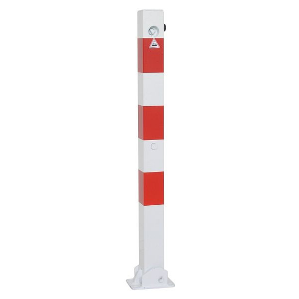 Schake Absperrpfosten Stahlrohr 70 x 70 mm umlegbar, mit Dreikantverschluss, für Dübel Befestigung mit Bodenplatte, 470UDB