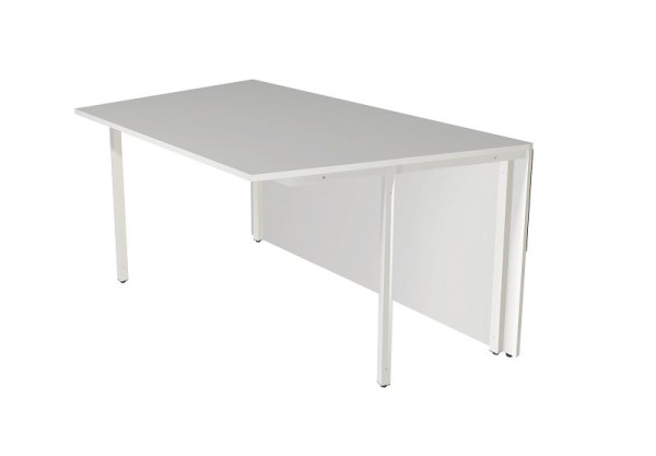 Kerkmann Tisch Atlantis 3, 1-seitig schräg, B 1350 x T 820 x H 750 mm, weiß/Nussbaum, 22329554