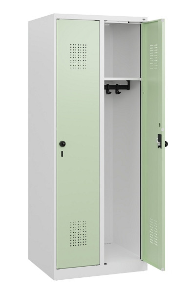 C+P Spind Evolo PLUS, 2 Abteile, 1530x600x500mm, 9016/6019, Drehriegel, 0490005-20 S10021