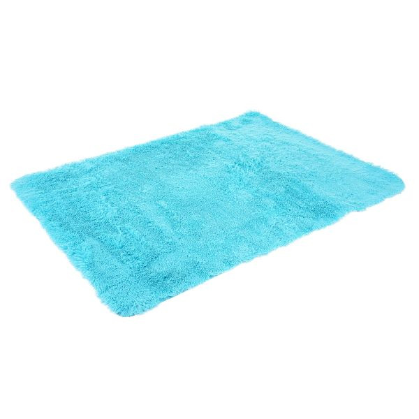 Mendler Teppich HWC-F69, Shaggy Läufer Hochflor Langflor, Stoff/Textil flauschig weich 230x160cm, türkis, 70296