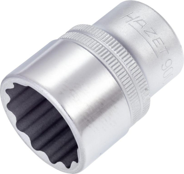Hazet Steckschlüsseleinsatz, Doppelsechskant, Vierkant hohl 12,5 mm (1/2 Zoll), 24 mm, Mit Rändelung, 900Z-24
