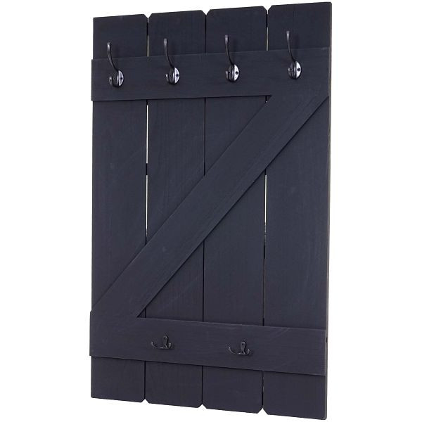 Mendler Tassenhalter HWC-D13, Hängeregal Tassenbrett Wandboard, 6 Haken 91x60cm, dunkelgrau, 62956