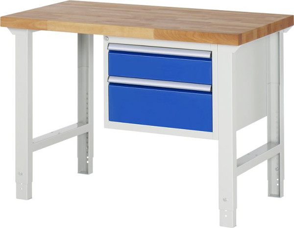 RAU Werkbank Serie 7000 - Modell 7123, B1250 x T700 x H790-1140 mm, 13-7123A1-127B4H.11