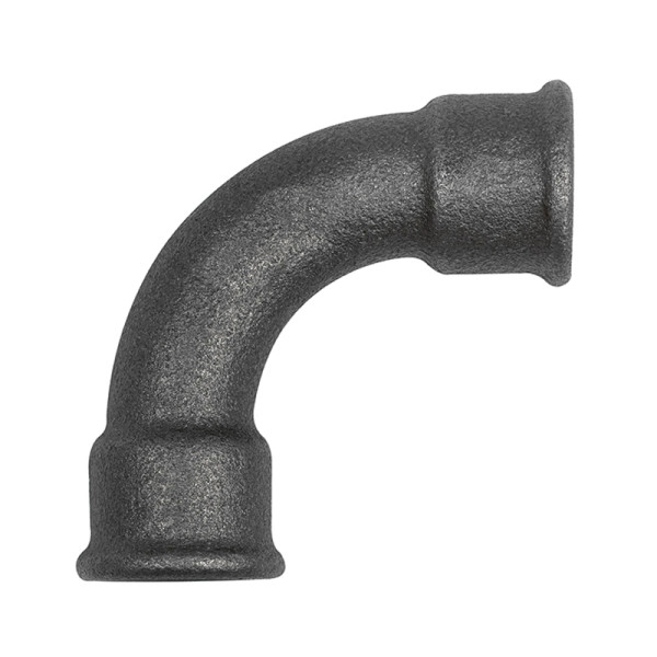 Riegler Bogen 2, 90°, lang, Rp 3 innen, Rp 3 innen, Temperguss schwarz, 133596