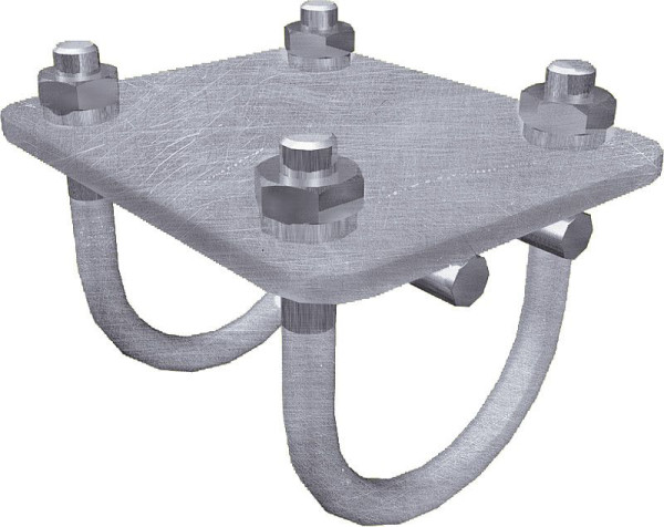Patura Halter für Nacken- und Nasengurt mit Bügelschrauben für Rohr Durchmesser: 48,3 mm, 341099