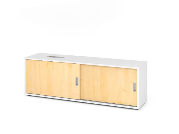 Hammerbacher Sideboard 1751S, 1,5 OH, Weiß / Ahorn, 160x40x52cm, 1 verstellbarer Fachboden, XMST, XDSM, XBHM, XB, V1751S/W/3