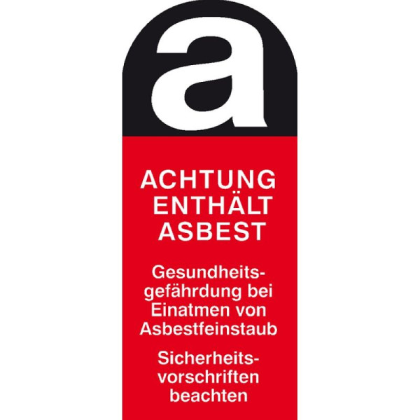 Stein HGS Gefahrstoffkennzeichnung/Warnschild Asbestfeinstaub, 40 x 95 mm / Folie, selbstklebend, Einzeletikett, 21.3563