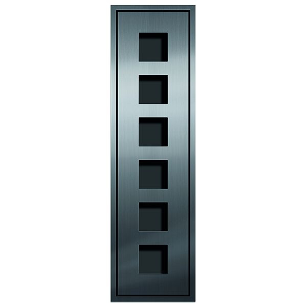 TCS Inputzmontageset aus Frontplatte flächenbündig und UP-Kasten für Serie AMI, für 6 AMI-Module, 1-spaltig, ZAU2066-0030