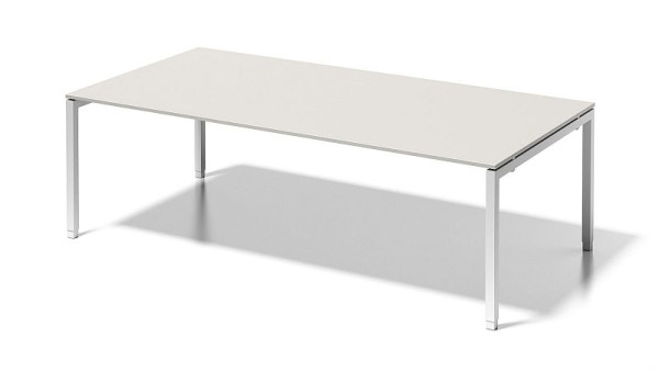 Bisley Cito Chefarbeitsplatz/Konferenztisch, 650-850 mm höheneinstellbares U-Gestell, H 19 x B 2400 x T 1200 mm, grauweiß/verkehrsweiß, DUH2412GW396